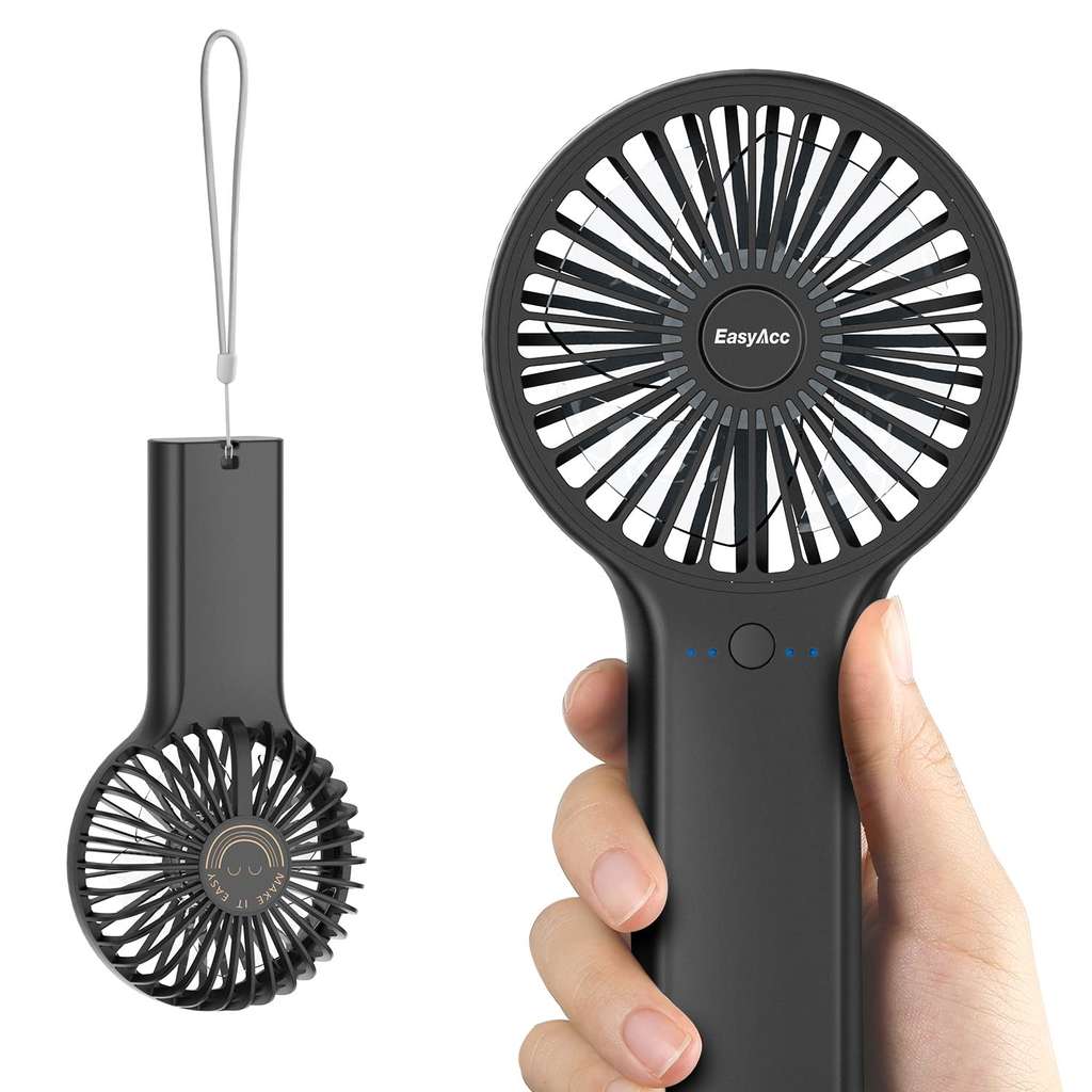 EasyAcc Hand Held Fan,Powerful Handheld Portable Fan with 4000 Battery with code Sold by Heylive.Store